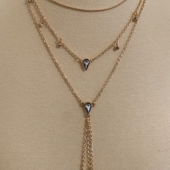 BOGO! Multilayer Gold Crystal Necklace Boho Choker - Picture 6 of 7